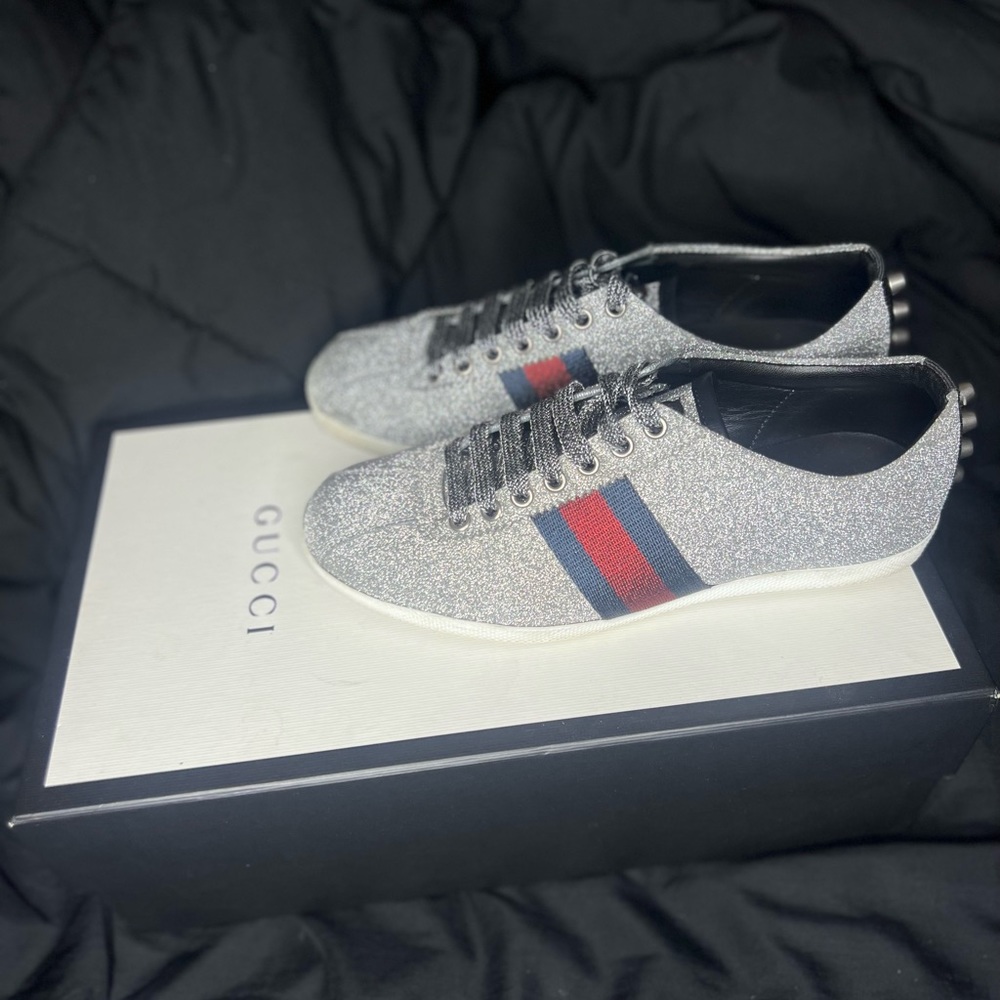 Gucci men’s glitter bamboo sneakers size 7